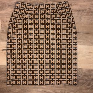 Harold’s patterned pencil skirt